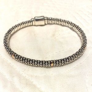 Lagos 5 station silver and rose gold bracelet
